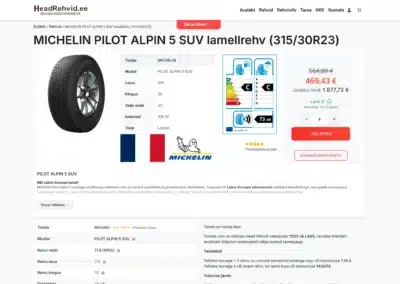 HeadRehvid.ee - Suur valik suverehve ja talverehve leiad Head Rehvid veebipoest. Tasuta tarne koju või rehvipunkti. Rehvide müük: suverehvid, talverehvid, mudarehvid.