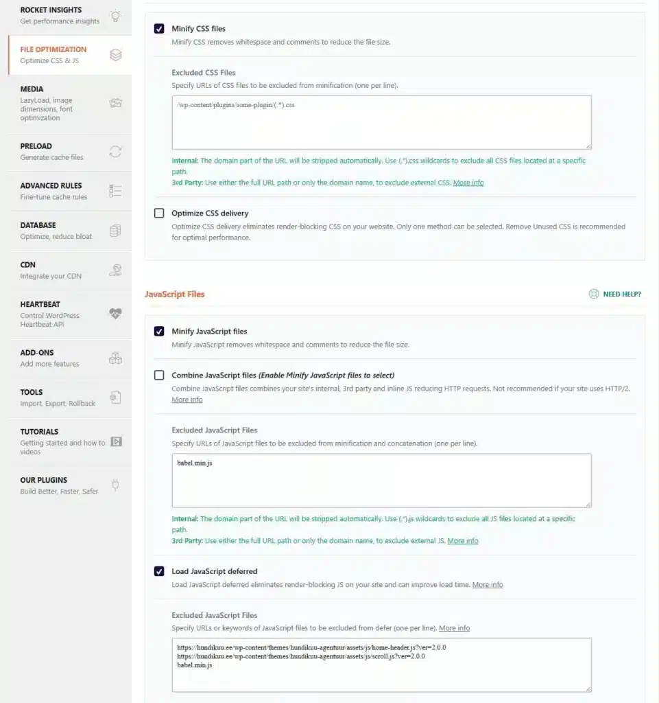 WPRocket plugin Wordpressile. Parim automaatne optimeerimise ja vähemälu lahendus.