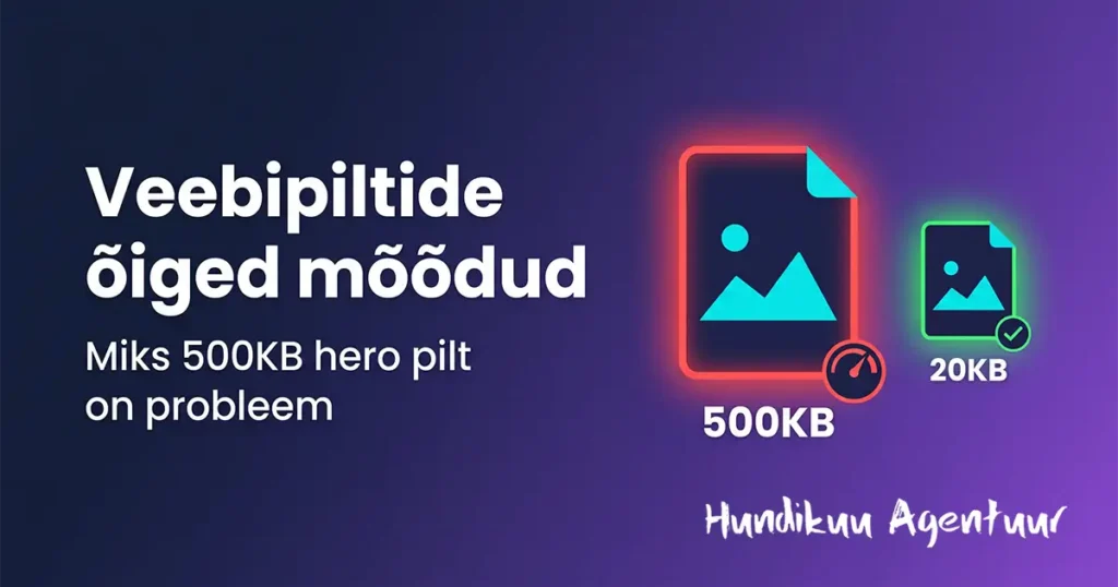 Hero pilt 400-500KB? 2025. aastal on see vananenud soovitus. Realistlikud pildisuurused hero, toote ja blogi jaoks – WebP, AVIF ja responsive pildid selgitatud.